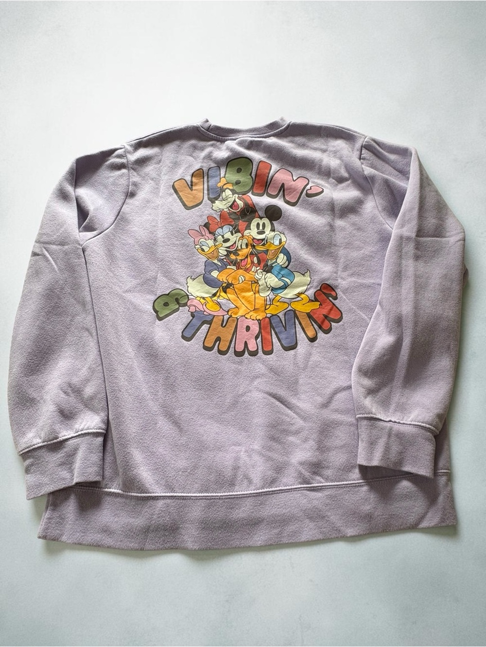 Mickey and Friends Lavender Disney Crewneck Sweatshirt — Vibin' & Thrivin' Sz L